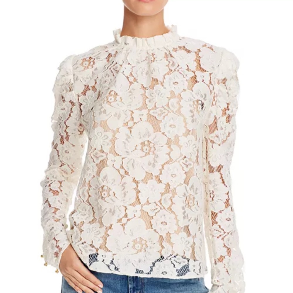 Wayf Erika Ivory Lace Top